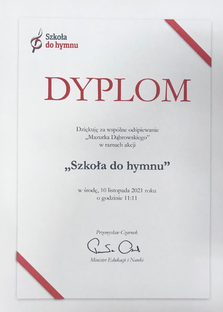 Podziękowania z Ministerstwa Edukacji i Nauki