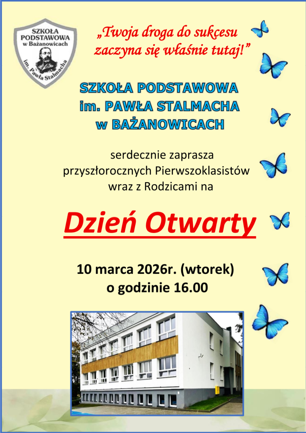 💙 Dzień Otwarty w Szkole Podstawowej im. Pawła Stalmacha w Bażanowicach 💙