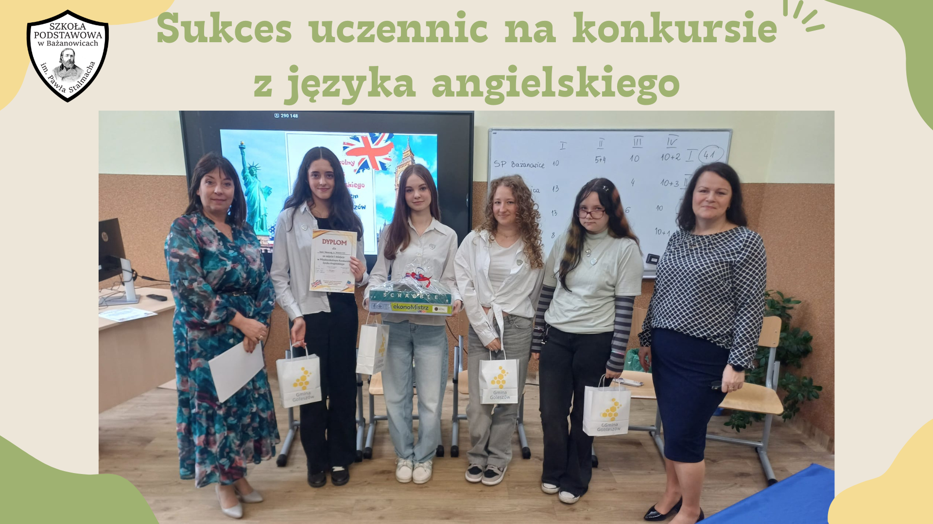 Sukces uczennic na konkursie z języka angielskiego
